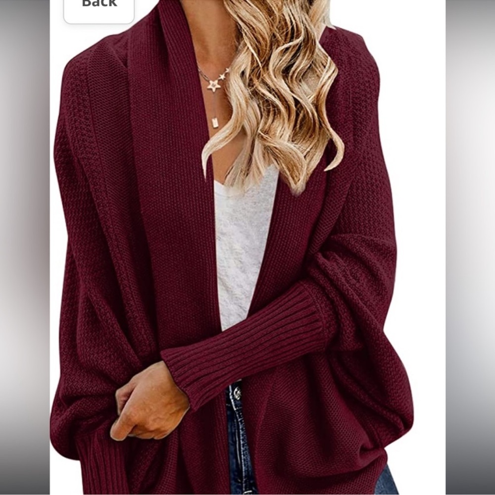 Burgundy oversized cardigan